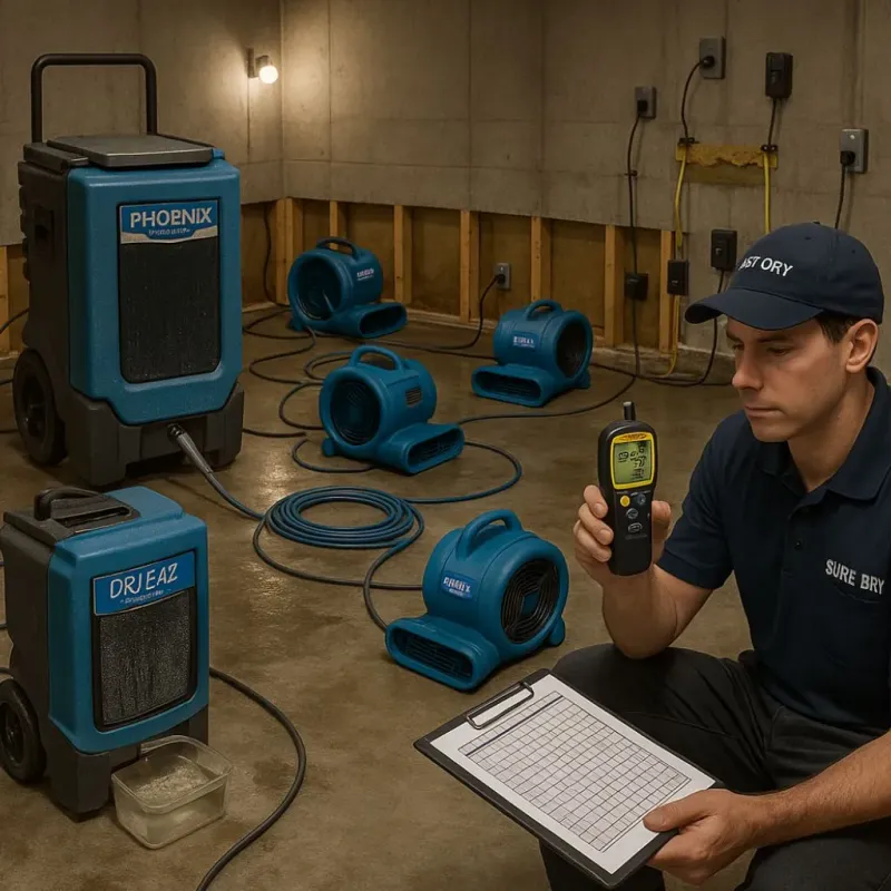 Structural Drying and Dehumidification process in Wakefield, NH